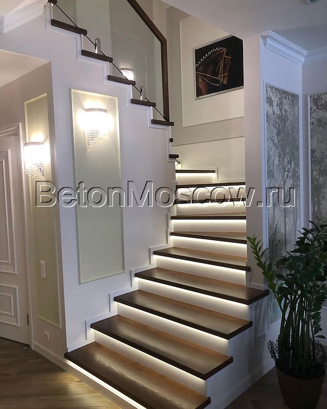 Бетонная лестница с отделкой (Дедовск). Фото 3
