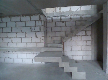 Маршевая бетонная лестница в квартире в городе Мытищи