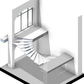 Забежная лестница на монокосоуре